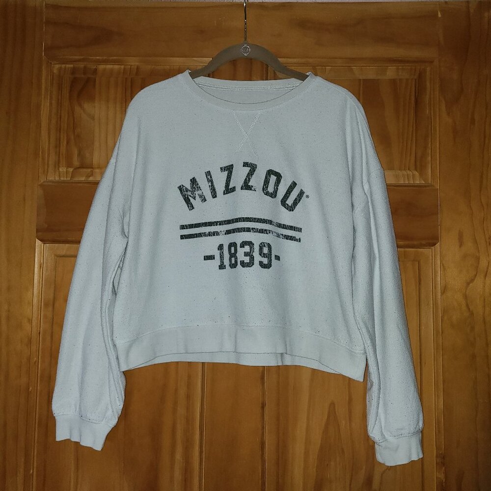 Summit Sportswear Kickoff Collection White/Black Mizzou Cropped Pullover